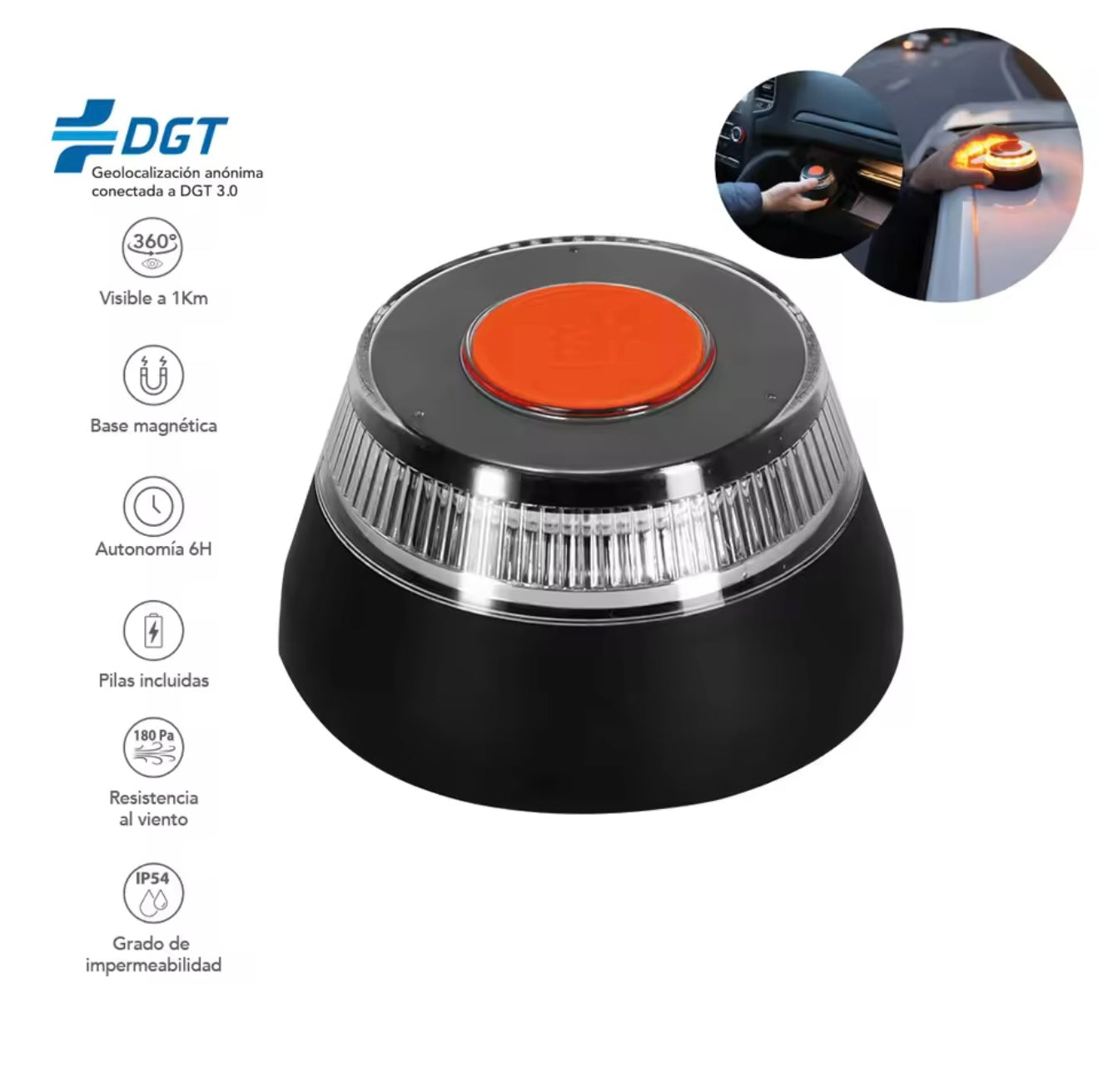 Luz Emergencia V16 Geolocalizada para vehículos